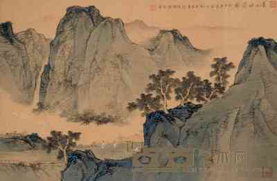 陈翔 深山雅集图 片 45×68cm